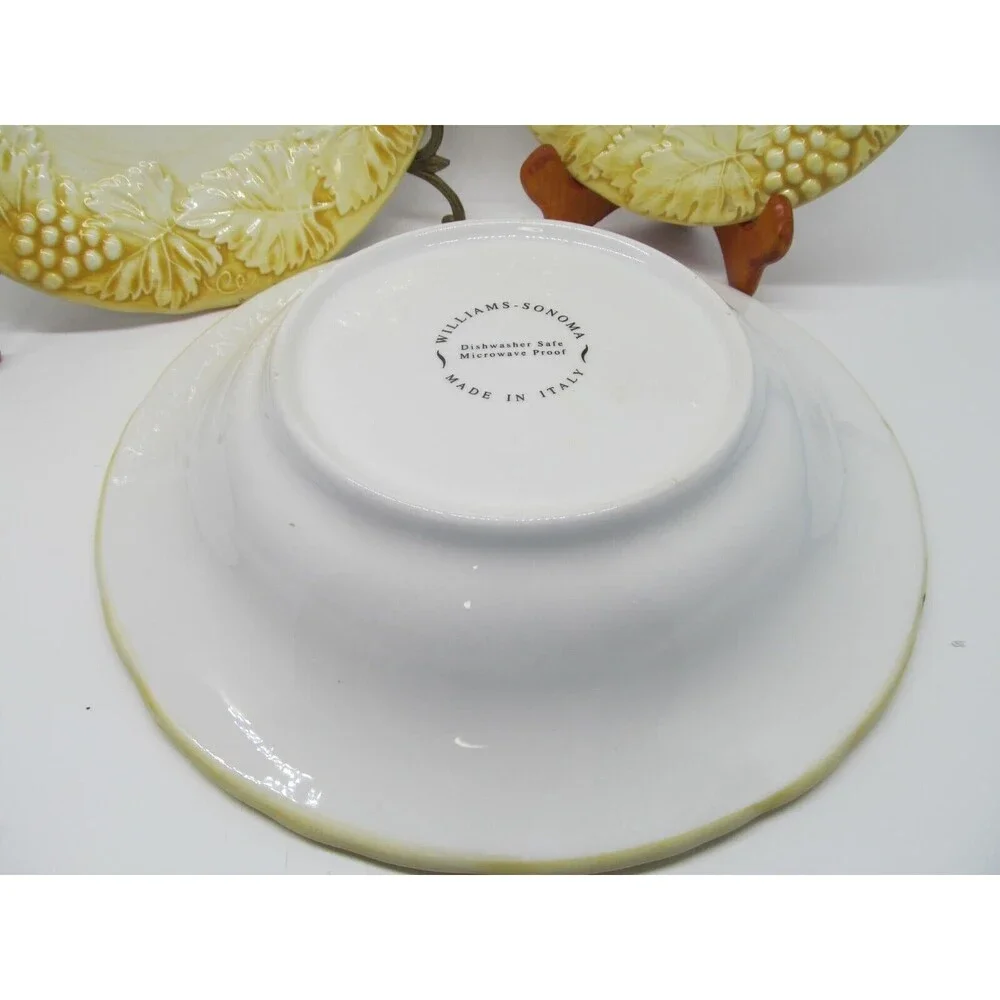Williams Sonoma Napa Saffron Yellow 10.5 Pasta Bowl 8.75 Plate 6.5 Plate READ